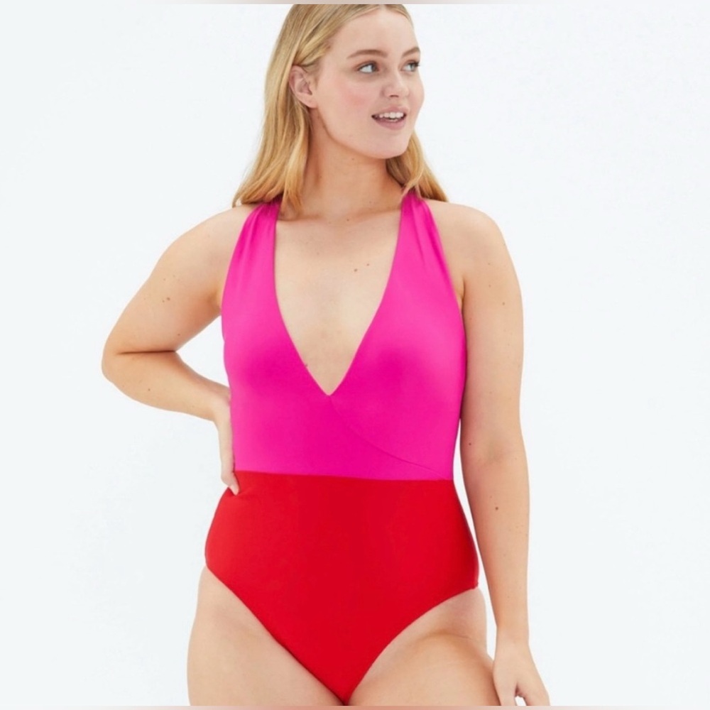 Summersalt The Deep Dive swimsuit - Lava & Hibiscus - women’s one piece